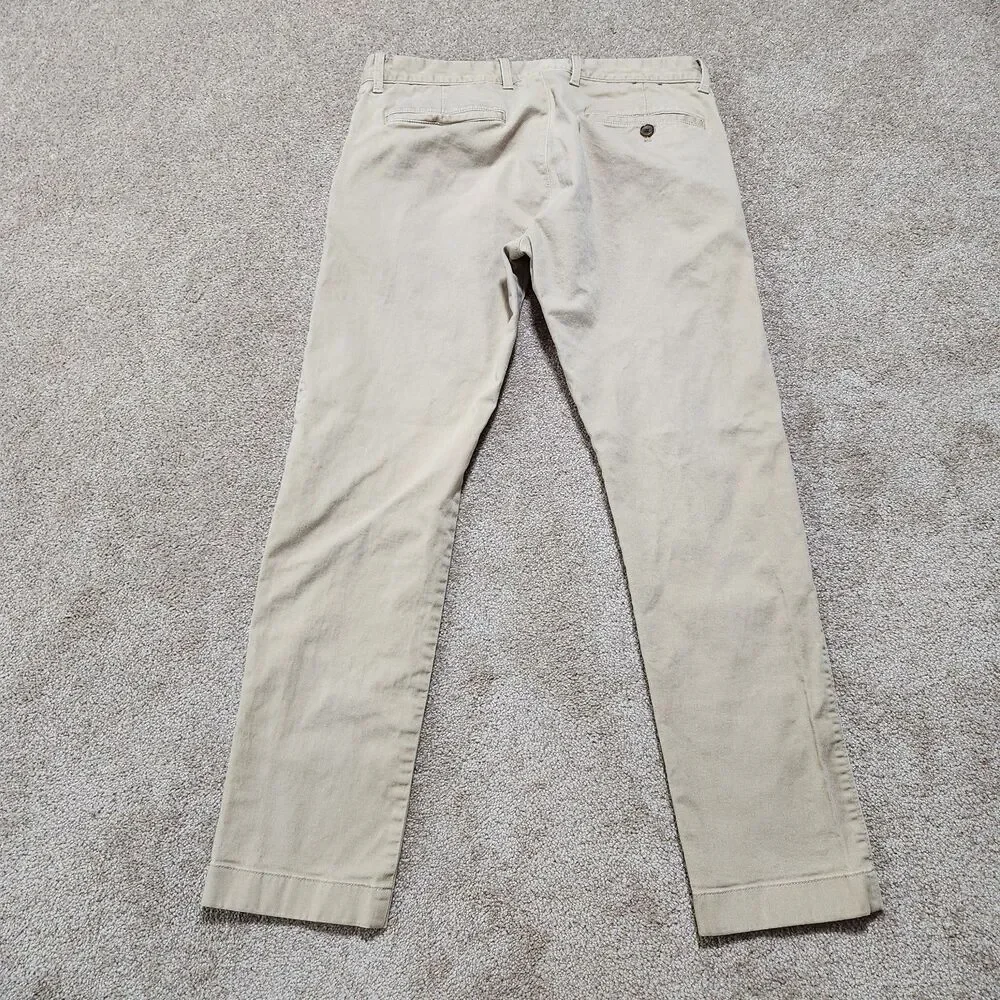 J. Crew Chino Pants Men 31x30 (32X28) Tan Flex Slim
